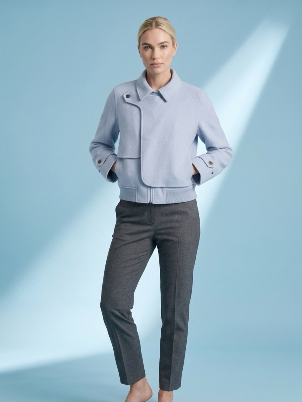 Women’s Light Blue Cropped Jacket